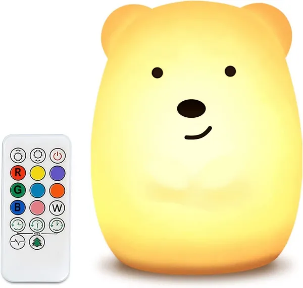 TZB Dětská stolní LED lampa Bear bílá