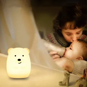 TZB Dětská stolní LED lampa Bear bílá