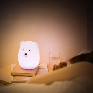 TZB Dětská stolní LED lampa Bear bílá