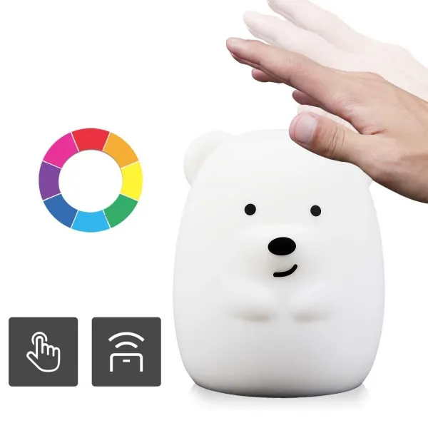 TZB Dětská stolní LED lampa Bear bílá
