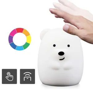 TZB Dětská stolní LED lampa Bear bílá