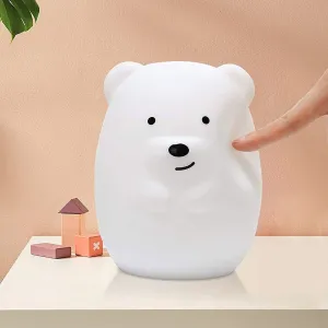 TZB Dětská stolní LED lampa Bear bílá