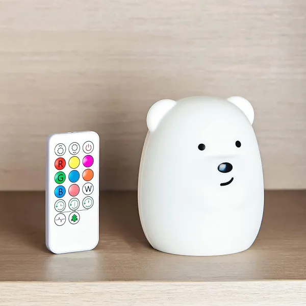 TZB Dětská stolní LED lampa Bear bílá