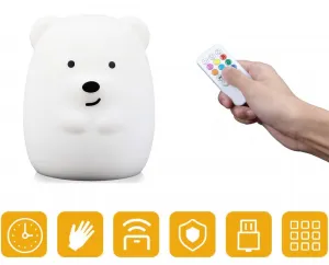 TZB Dětská stolní LED lampa Bear bílá