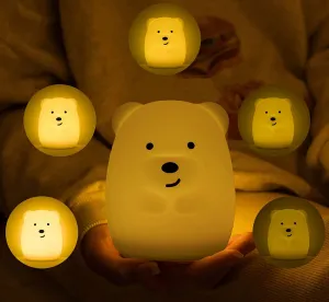 TZB Dětská stolní LED lampa Bear bílá