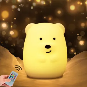 TZB Dětská stolní LED lampa Bear bílá