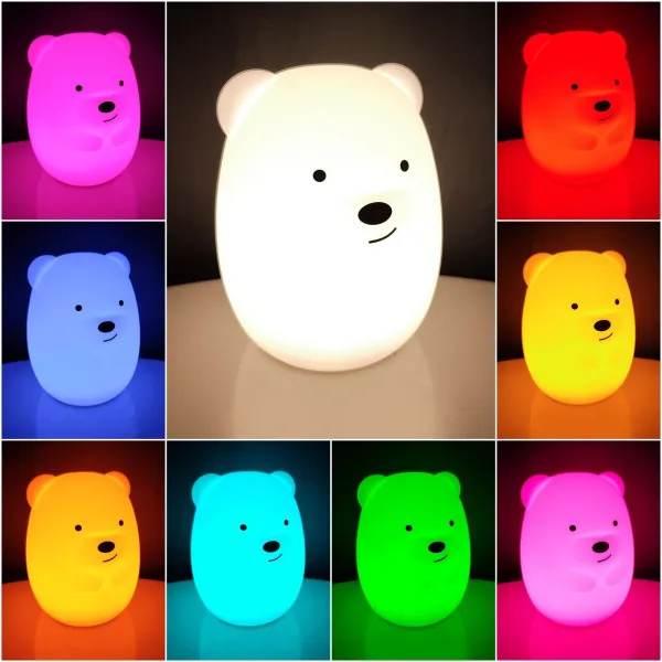TZB Dětská stolní LED lampa Bear bílá