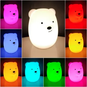 TZB Dětská stolní LED lampa Bear bílá