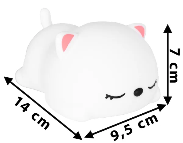 TZB Dětská stolní LED lampa Kitty bílá
