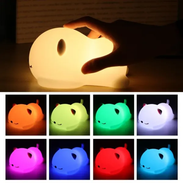 TZB Dětská stolní LED lampa Kitty bílá