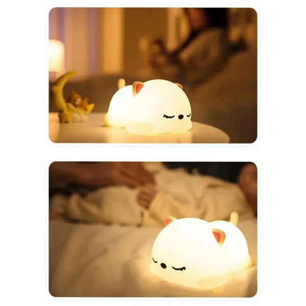 TZB Dětská stolní LED lampa Kitty bílá