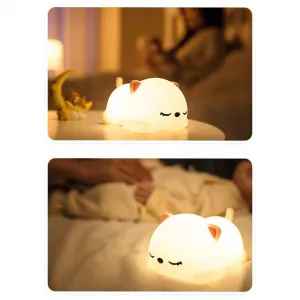 TZB Dětská stolní LED lampa Kitty bílá