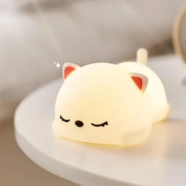 TZB Dětská stolní LED lampa Kitty bílá