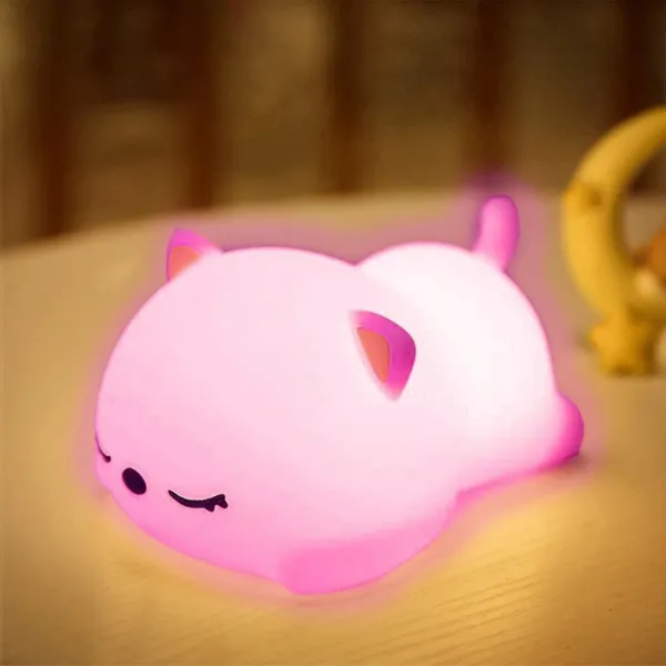 TZB Dětská stolní LED lampa Kitty bílá