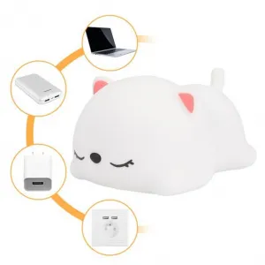 TZB Dětská stolní LED lampa Kitty bílá