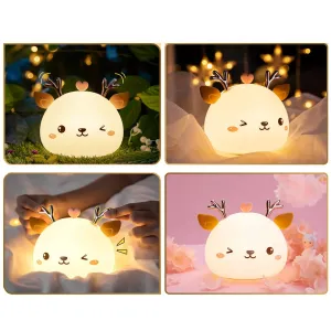 TZB Dětská stolní LED lampa Fawn bílá