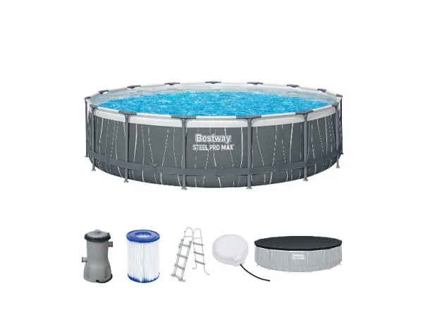 Bestway Bazén Steel Pro Max, Ø 457 x 107 cm, sivá