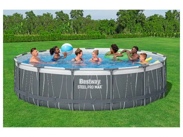 Bestway Bazén Steel Pro Max, Ø 457 x 107 cm, sivá