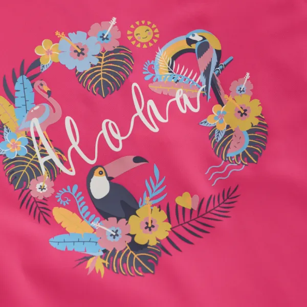 Detské tričko na kúpanie COLOR KIDS T-shirt W. Print-5170-Knockout Pink