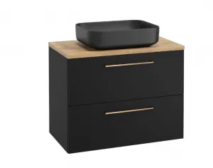 ArtDef Skrinka pod umývadlo FERATA D80 2S/45 | čierna 80 cm