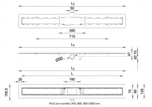 HOPA - Odtokový žľab STANDARDline NEREZ 2v1 (vloženie dlažby) - Rozmer A - 90 cm, Variant roštu - Klasszik OLPZLABST89K