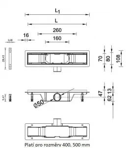 HOPA - Odtokový žľab STANDARDline NEREZ 2v1 (vloženie dlažby) - Rozmer A - 90 cm, Variant roštu - Klasszik OLPZLABST89K