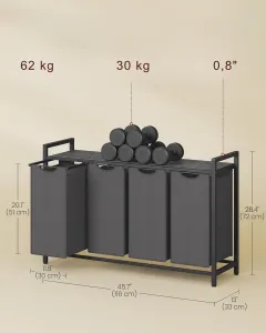 SONGMICS Kôš na bielizeň Vasagle Blumo 160 L sivý