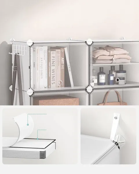 SONGMICS Modulárny botník Lux s 10 dvierkami číry/biely