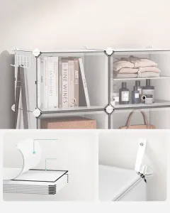 SONGMICS Modulárny botník Lux s 10 dvierkami číry/biely