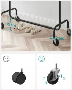 SONGMICS Pojazdný stojan na oblečenie Fabio čierny