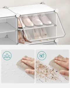 SONGMICS Modulárny botník Lux s 10 dvierkami číry/biely