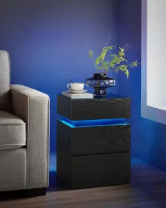 SONGMICS Nočný stolík Vasagle s LED osvetlením Defro čierny
