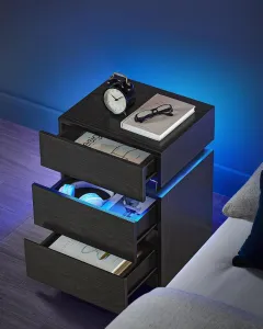 SONGMICS Nočný stolík Vasagle s LED osvetlením Defro čierny