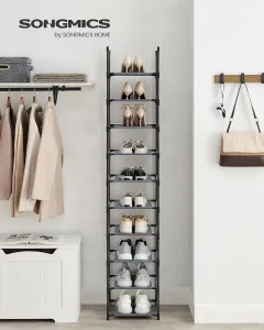 SONGMICS Stojan na topánky Halas 173 cm čierny/šedý