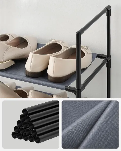 SONGMICS Stojan na topánky Halas 173 cm čierny/šedý