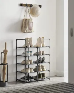 SONGMICS Stojan na topánky Halas 173 cm čierny/šedý