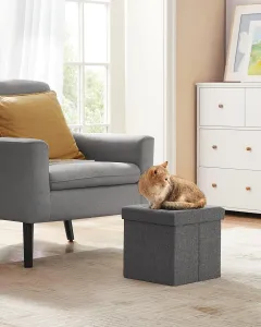 SONGMICS Taburet s úložným priestorom Nestro 30 cm sivý