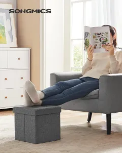 SONGMICS Taburet s úložným priestorom Nestro 30 cm sivý