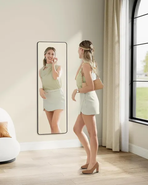 SONGMICS Závesné zrkadlo Layla 120 cm čierne
