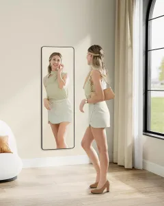 SONGMICS Závesné zrkadlo Layla 120 cm čierne