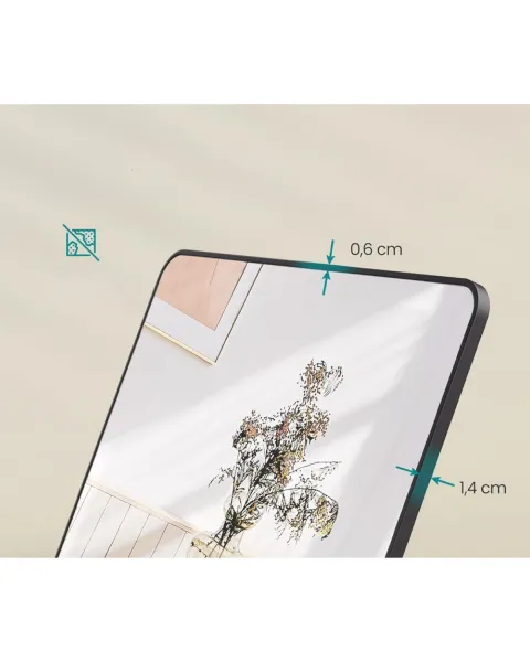 SONGMICS Závesné zrkadlo Layla 120 cm čierne