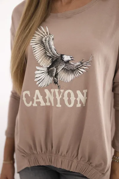 Kesi Dámska blúzka s nápisom Eagle a Canyon ťava