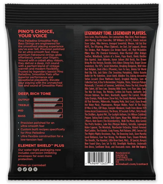 Ernie Ball Extra Light Pino Palladino Smoothie Flats 38-98