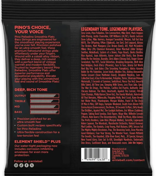 Ernie Ball Medium Pino Palladino Smoothie Flats 43-108