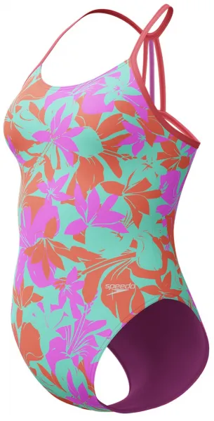 Speedo allover lane line back girls kaluna floral/arctic glass 164cm