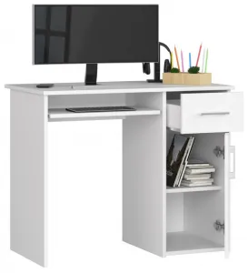 Ak furniture Volně stojící psací stůl Pin 90 cm bílý