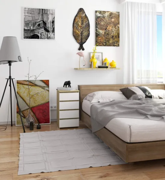 Ak furniture Komoda CL4 40 cm dub artisan/bílá