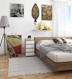 Ak furniture Komoda CL4 40 cm dub artisan/bílá