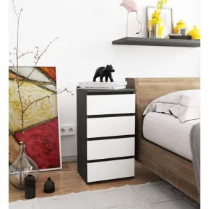 Ak furniture Komoda CL4 40 cm grafitově šedá/bílá