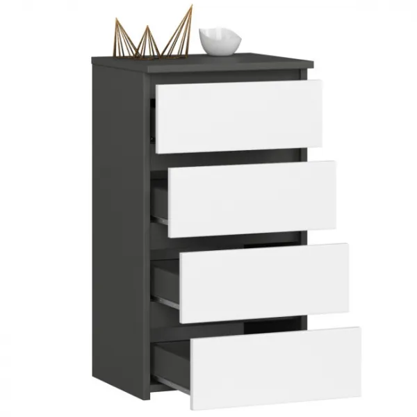 Ak furniture Komoda CL4 40 cm grafitově šedá/bílá